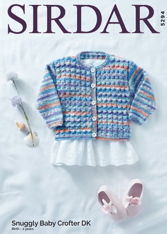 Sirdar Babies Cardigan Knitting Pattern in Baby Crofter DK 5294P PDF DOWNLOAD