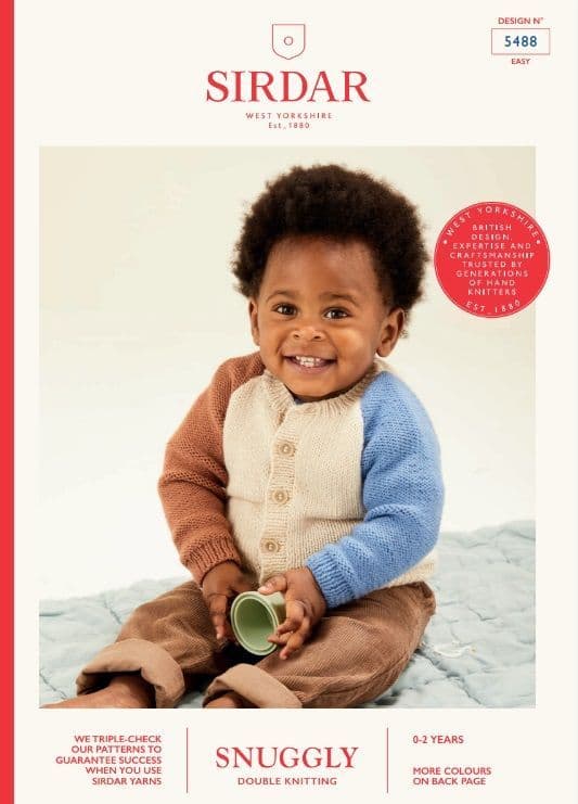 Sirdar Babies Cardigan Knitting Pattern in Snuggly DK 5488P PDF DOWNLOAD