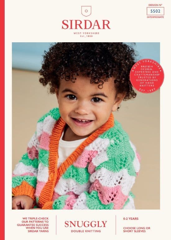 Sirdar Babies Cardigans Knitting Pattern in Snuggly DK 5502P PDF DOWNLOAD