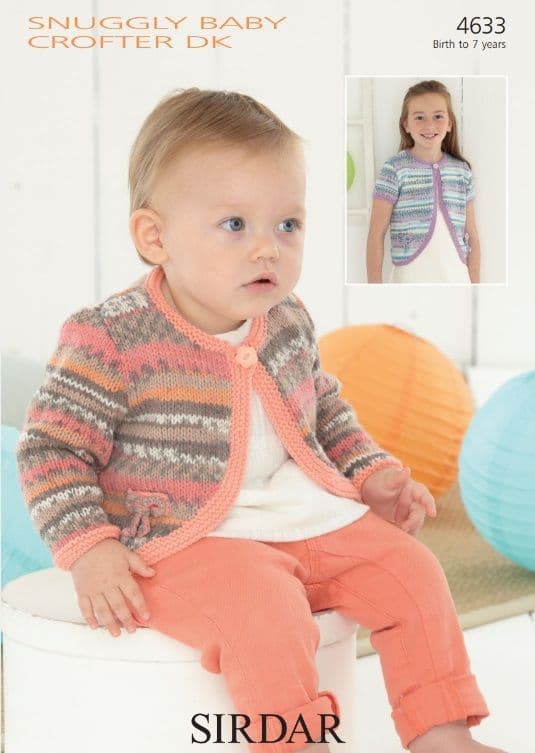 Sirdar Babies/Children's Cardigans Knitting Pattern in Baby Crofter DK 4633P PDF DOWNLOAD