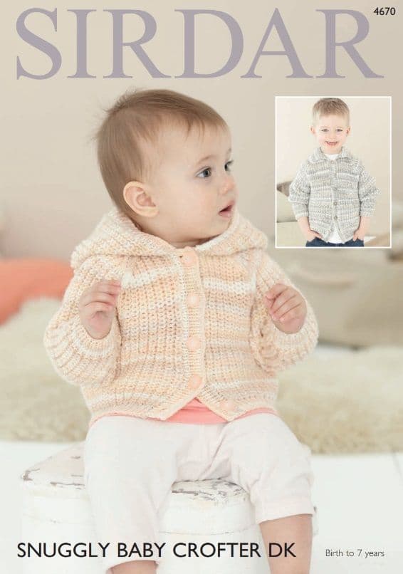 Sirdar Babies/Children's Jackets Knitting Pattern in Baby Crofter DK 4670P PDF DOWNLOAD