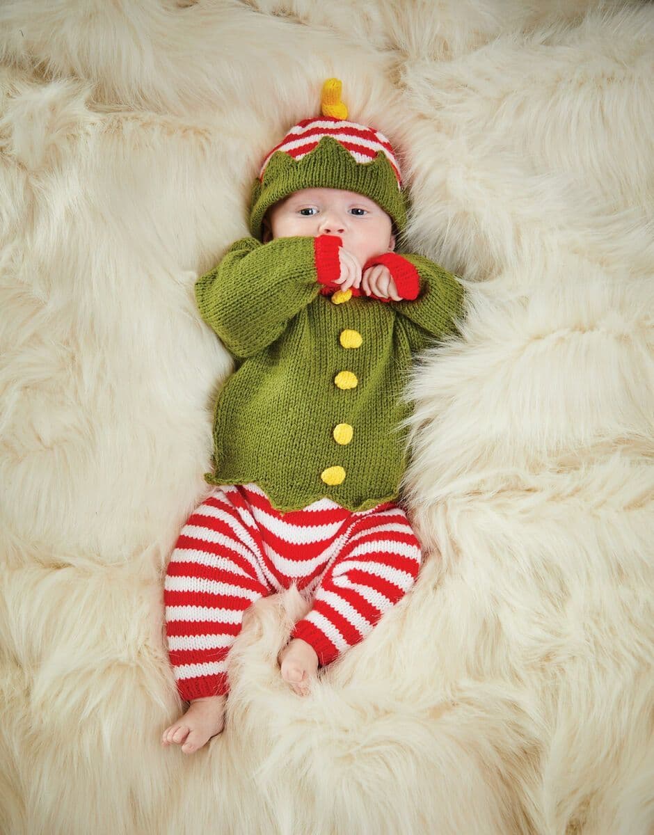 Sirdar Babies Christmas Elf Outfit Knitting Pattern in Snuggly DK 5497P PDF DOWNLOAD