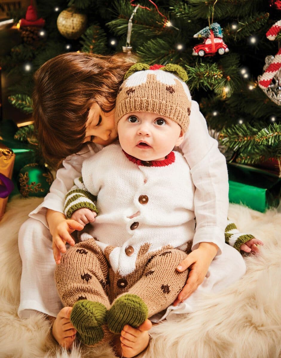 Sirdar Babies Christmas Pudding Onesie Knitting Pattern in Snuggly DK 5495P PDF DOWNLOAD