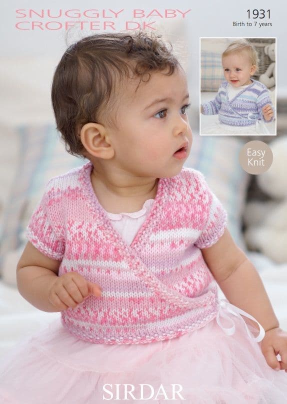 Sirdar Babies/Girls Ballet Cardigans Knitting Pattern in Baby Crofter DK 1931P PDF DOWNLOAD