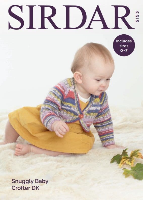 Sirdar Babies/Girls Boleros Knitting Pattern in Baby Crofter DK 5153P PDF DOWNLOAD