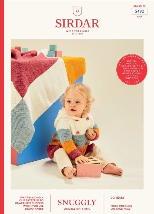 Sirdar Babies Hooded Jacket & Blanket Knitting Pattern in Snuggly DK 5492P PDF DOWNLOAD