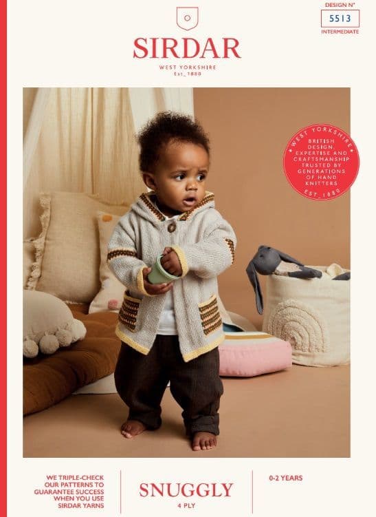 Sirdar Babies Jacket Knitting Pattern in Snuggly 4ply 5513P PDF DOWNLOAD