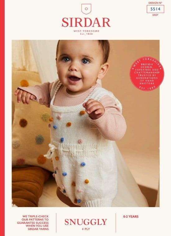 Sirdar Babies Romper Knitting Pattern in Snuggly 4ply 5514P PDF DOWNLOAD