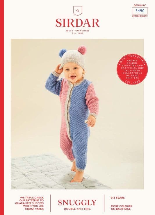 Sirdar Babies Romper Knitting Pattern in Snuggly DK 5490P PDF DOWNLOAD
