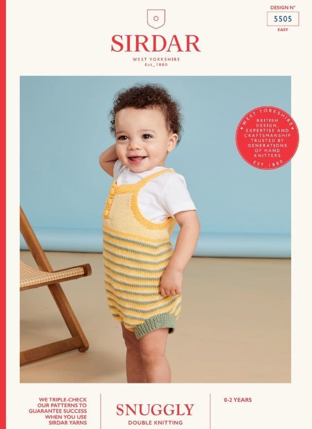 Sirdar Babies Romper Knitting Pattern in Snuggly DK 5505P PDF DOWNLOAD