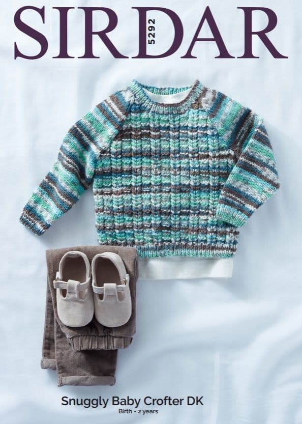 Sirdar Babies Sweater Knitting Pattern in Baby Crofter DK 5292P PDF DOWNLOAD