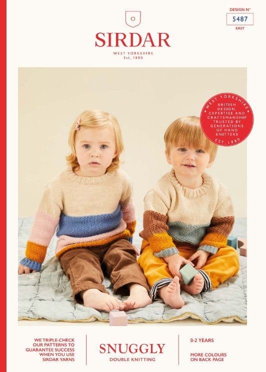 Sirdar Babies Sweater Knitting Pattern in Snuggly DK 5487P PDF DOWNLOAD