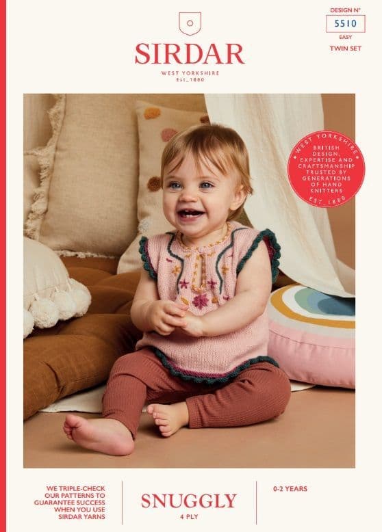 Sirdar Babies Top Knitting Pattern in Snuggly 4ply 5510P PDF DOWNLOAD