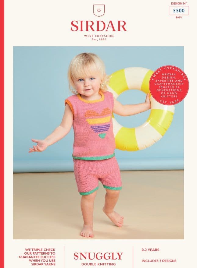 Sirdar Babies Vest & Shorts Knitting Pattern in Snuggly DK 5500P PDF DOWNLOAD