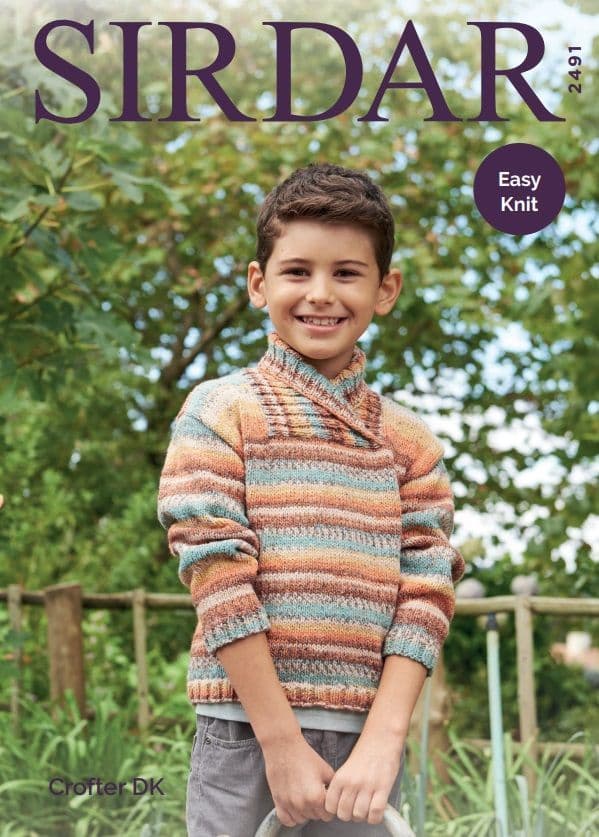 Sirdar Boys Sweater Knitting Pattern in Crofter DK 2491P PDF DOWNLOAD