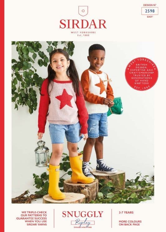 Sirdar Children's Sweater Knitting Pattern in Snuggly Replay DK 2598P PDF DOWNLOAD