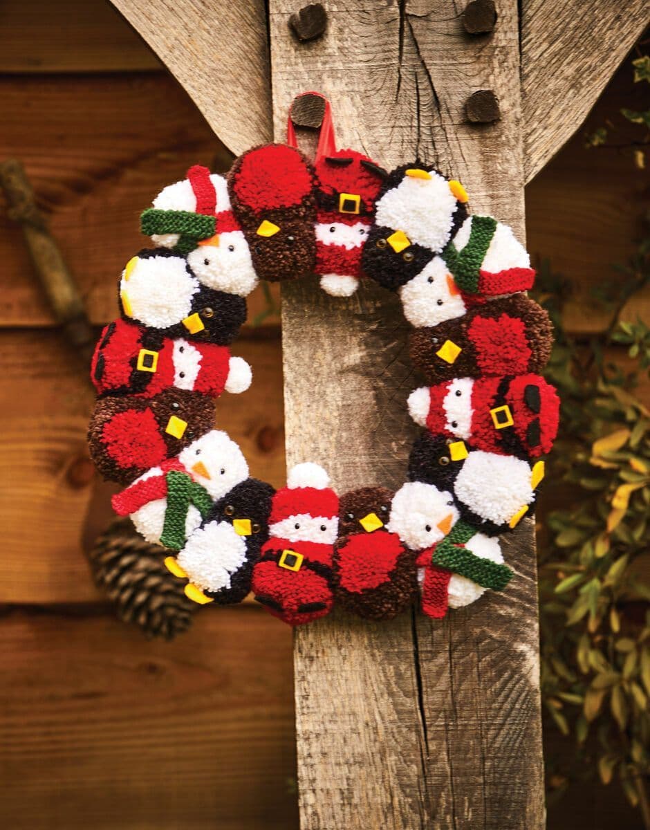 Sirdar Christmas Pom Pom Festive Wreath Knitting Pattern in DK 10654P PDF DOWNLOAD