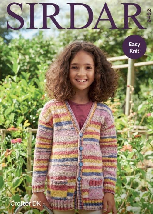 Sirdar Girls Cardigan Knitting Pattern in Crofter DK 2492P PDF DOWNLOAD