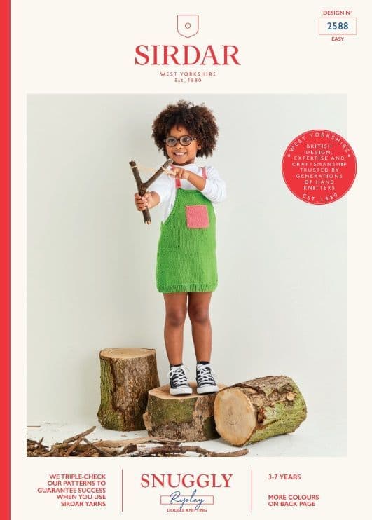 Sirdar Girls Dress Knitting Pattern in Snuggly Replay DK 2588P PDF DOWNLOAD