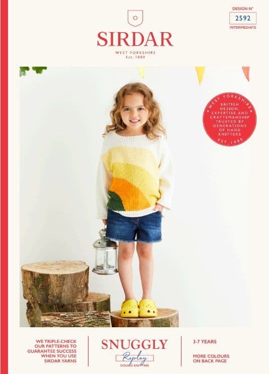 Sirdar Girls Sweater Knitting Pattern in Snuggly Replay DK 2592P PDF DOWNLOAD
