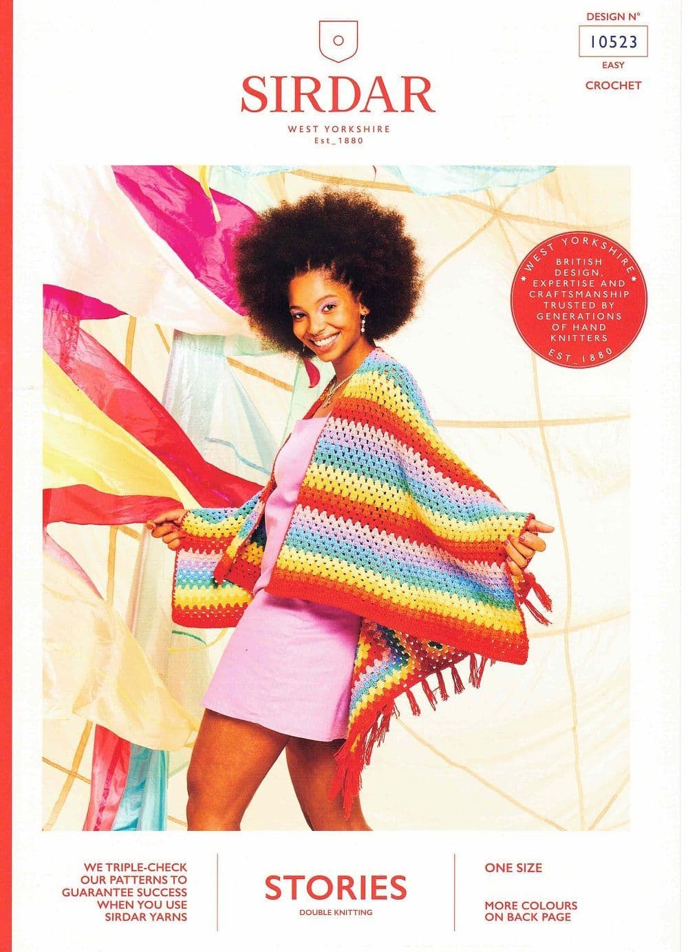 Sirdar Glasto Poncho Crochet Pattern in Stories DK 10523P PDF DOWNLOAD