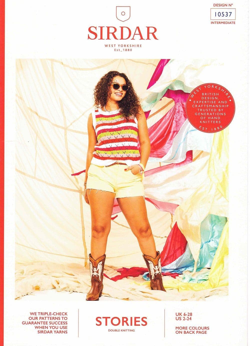 Sirdar Headliner Stripe Vest Knitting Pattern in Stories DK 10537P PDF DOWNLOAD