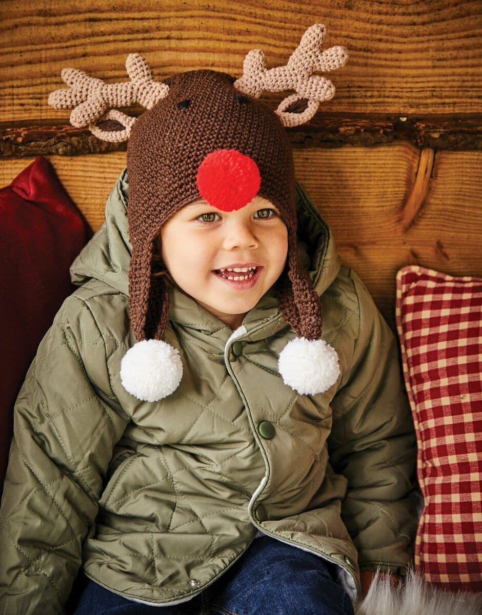 Sirdar Kids Reindeer Hat Crochet Pattern in Snuggly DK 2607P PDF DOWNLOAD