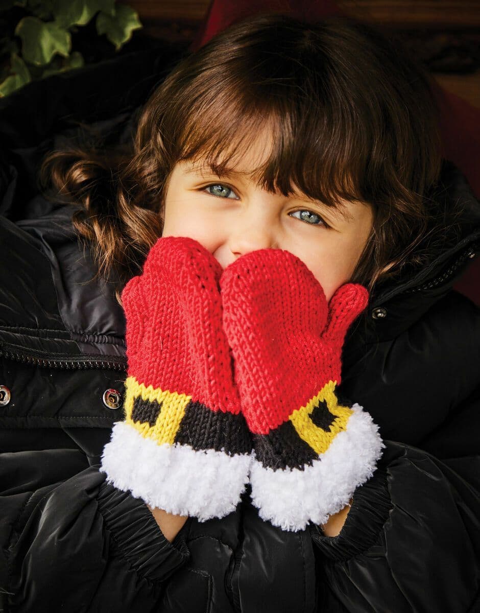 Sirdar Kids Santa Mittens Knitting Pattern in DK 2609P PDF DOWNLOAD