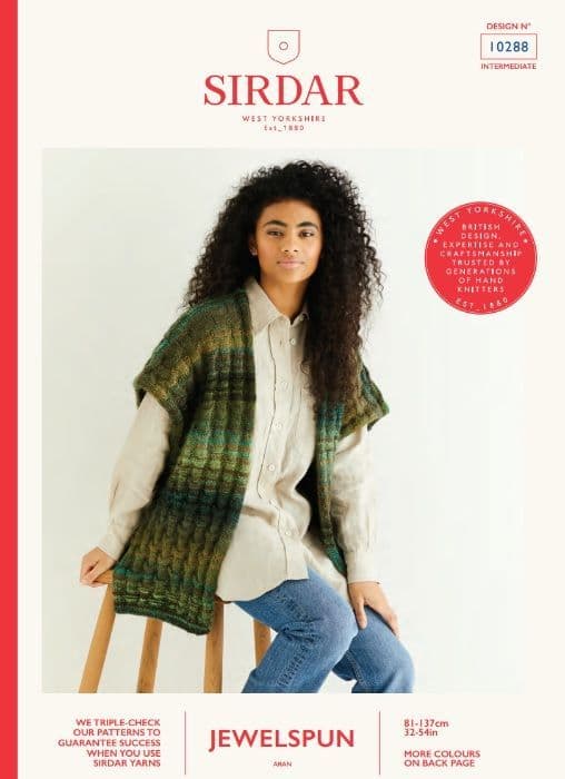 Sirdar Ladies Cape Knitting Pattern in Jewelspun Aran 10288P PDF DOWNLOAD