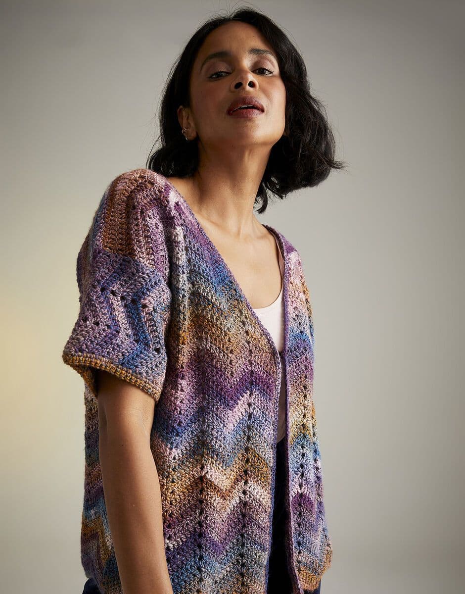 Sirdar Ladies Cardigan Crochet Pattern in Jewelspun Aran 10725P PDF DOWNLOAD