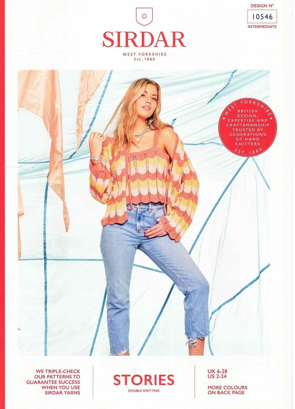Sirdar Ladies Cardigan and Crop Top Knitting Pattern in Stories DK 10546P PDF DOWNLOAD