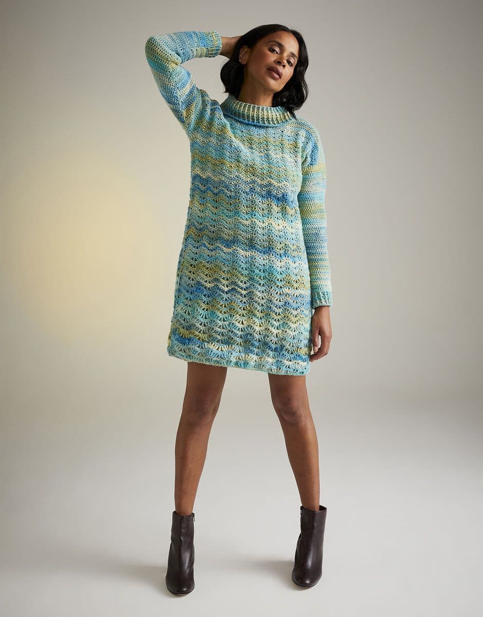 Sirdar Ladies Dress Crochet Pattern in Jewelspun Aran 10726P PDF DOWNLOAD