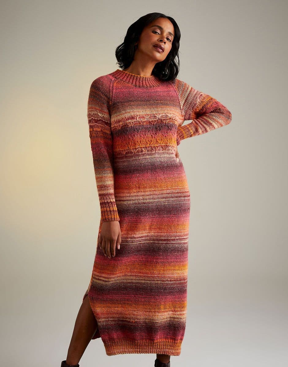 Sirdar Ladies Dress Knitting Pattern in Jewelspun Aran 10712P PDF DOWNLOAD