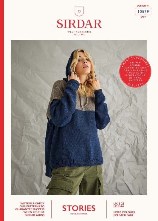 Sirdar Ladies Hoodie Knitting Pattern in Stories DK 10579P PDF DOWNLOAD