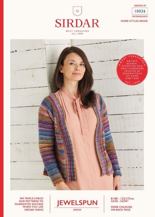 Sirdar Ladies Jacket Knitting Pattern in Jewelspun Aran 10026P PDF DOWNLOAD