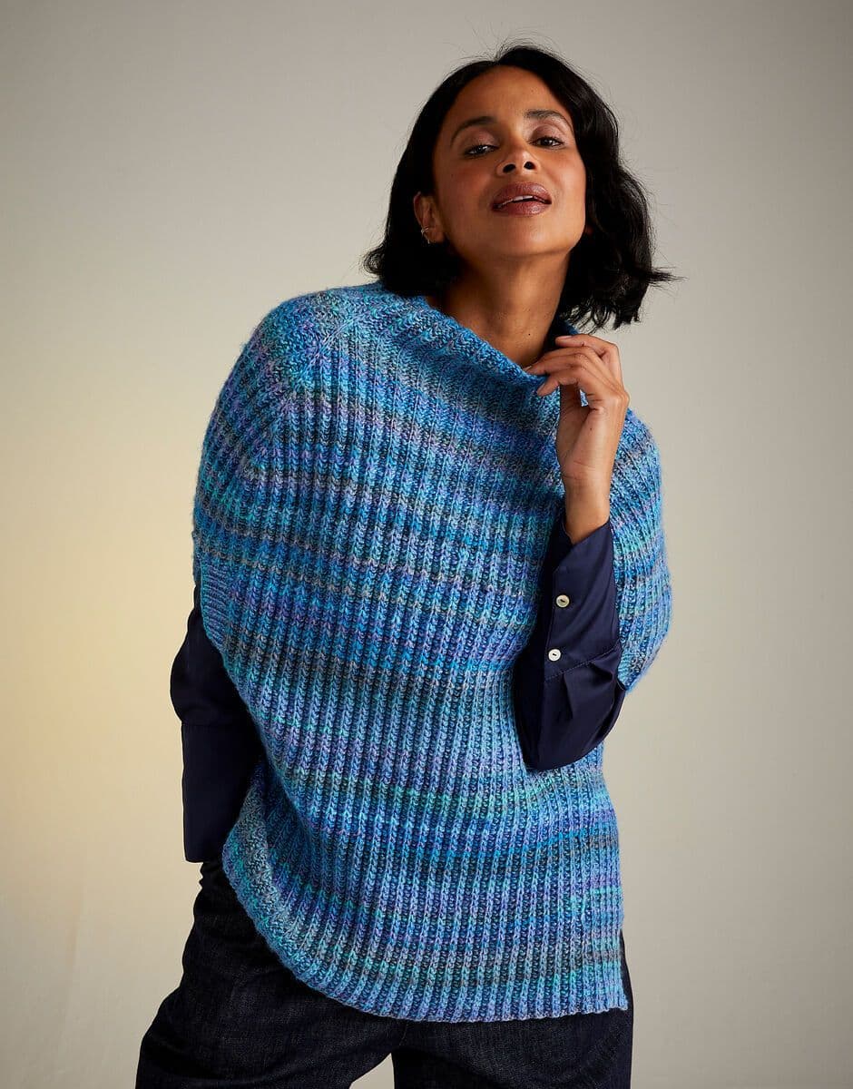 Sirdar Ladies Poncho Knitting Pattern in Jewelspun Aran 10721P PDF DOWNLOAD