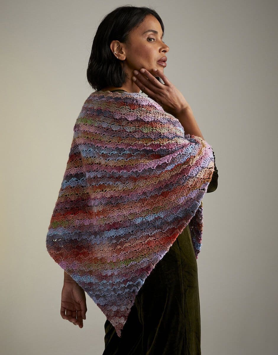 Sirdar Ladies Shawl Crochet Pattern in Jewelspun Aran 10722P PDF DOWNLOAD