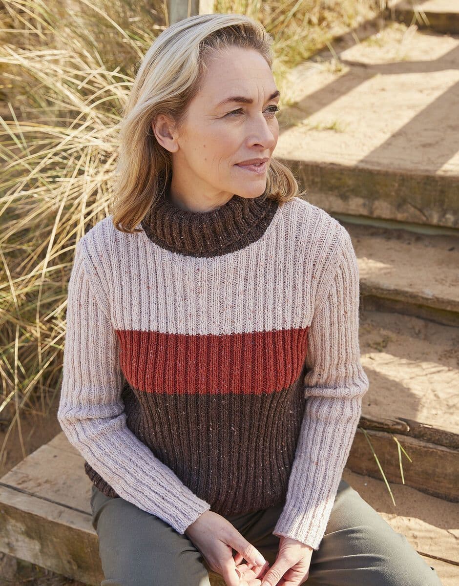 Sirdar Ladies Sweater Knitting Pattern in Haworth Tweed DK 10698P PDF DOWNLOAD