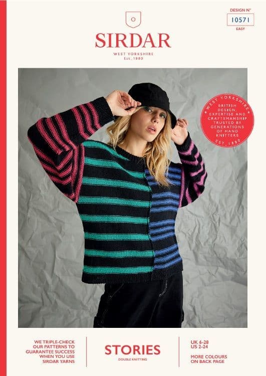 Sirdar Ladies Sweater Knitting Pattern in Stories DK 10571P PDF DOWNLOAD