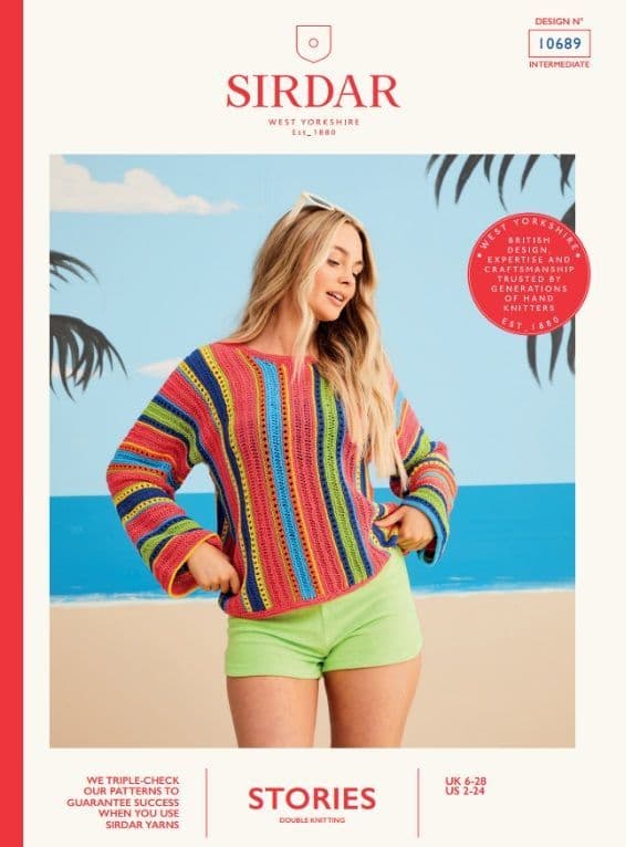 Sirdar Ladies Sweater Knitting Pattern in Stories DK 10689P PDF DOWNLOAD