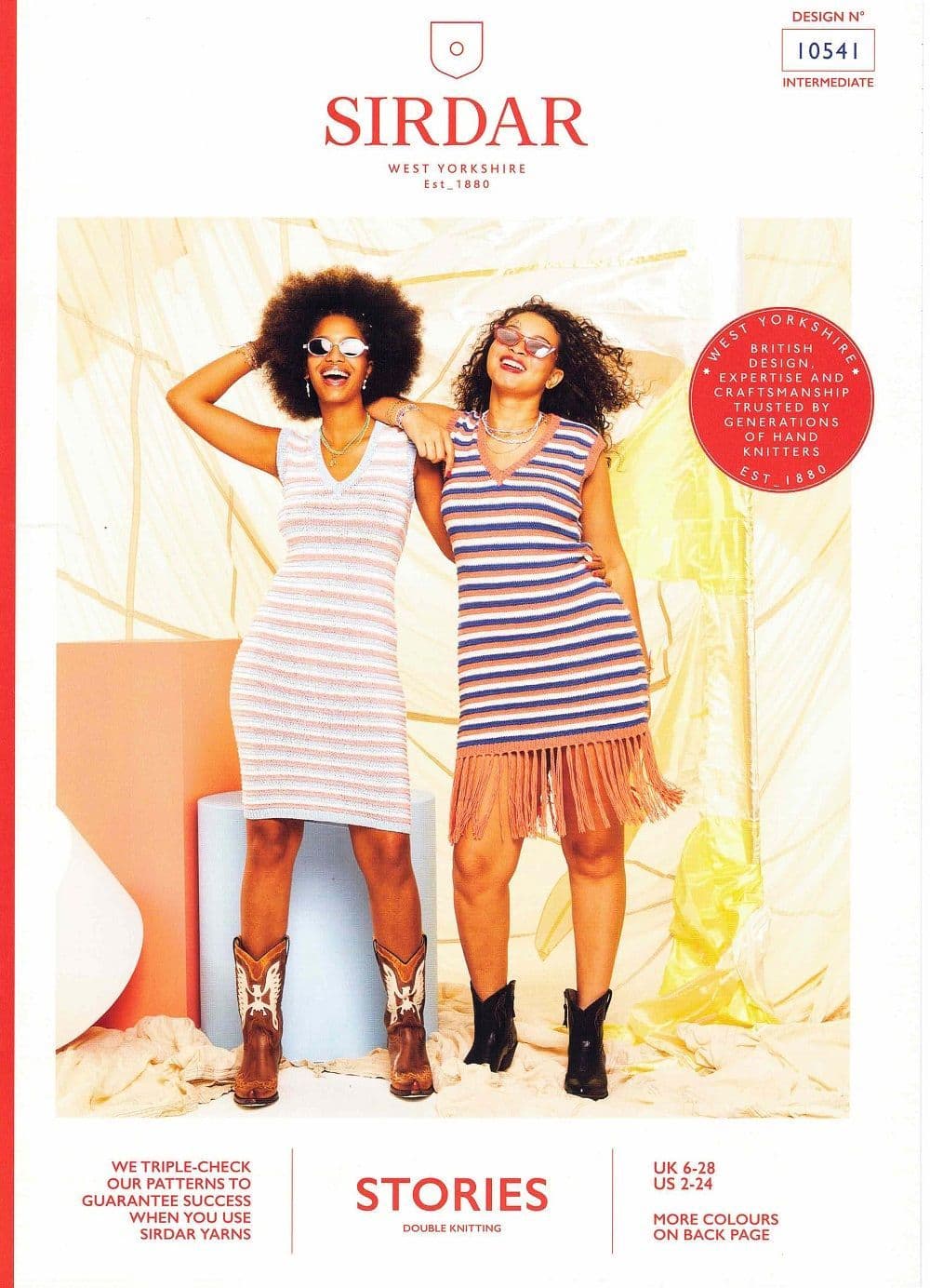 Sirdar Ladies Tassel Dress Knitting Pattern in Stories DK 10541P PDF DOWNLOAD