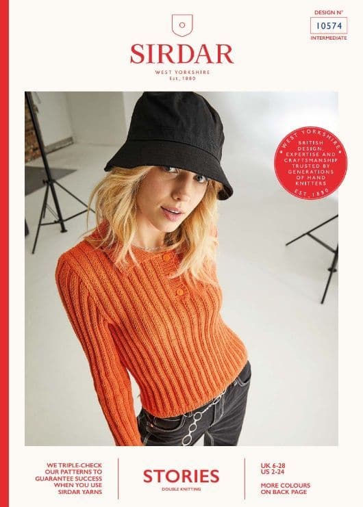 Sirdar Ladies Top Knitting Pattern in Stories DK 10574P PDF DOWNLOAD