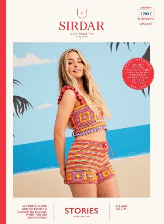 Sirdar Ladies Top & Shorts Crochet Pattern in Stories DK 10687P PDF DOWNLOAD