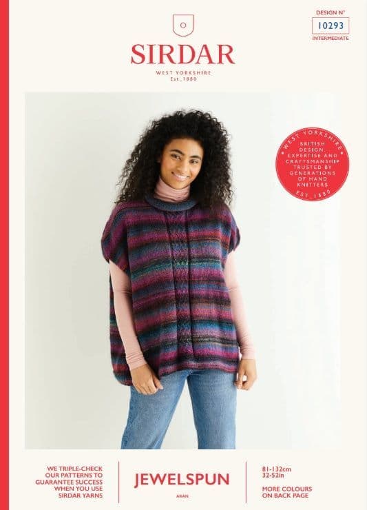 Sirdar Ladies Tunic Knitting Pattern in Jewelspun Aran 10293P PDF DOWNLOAD