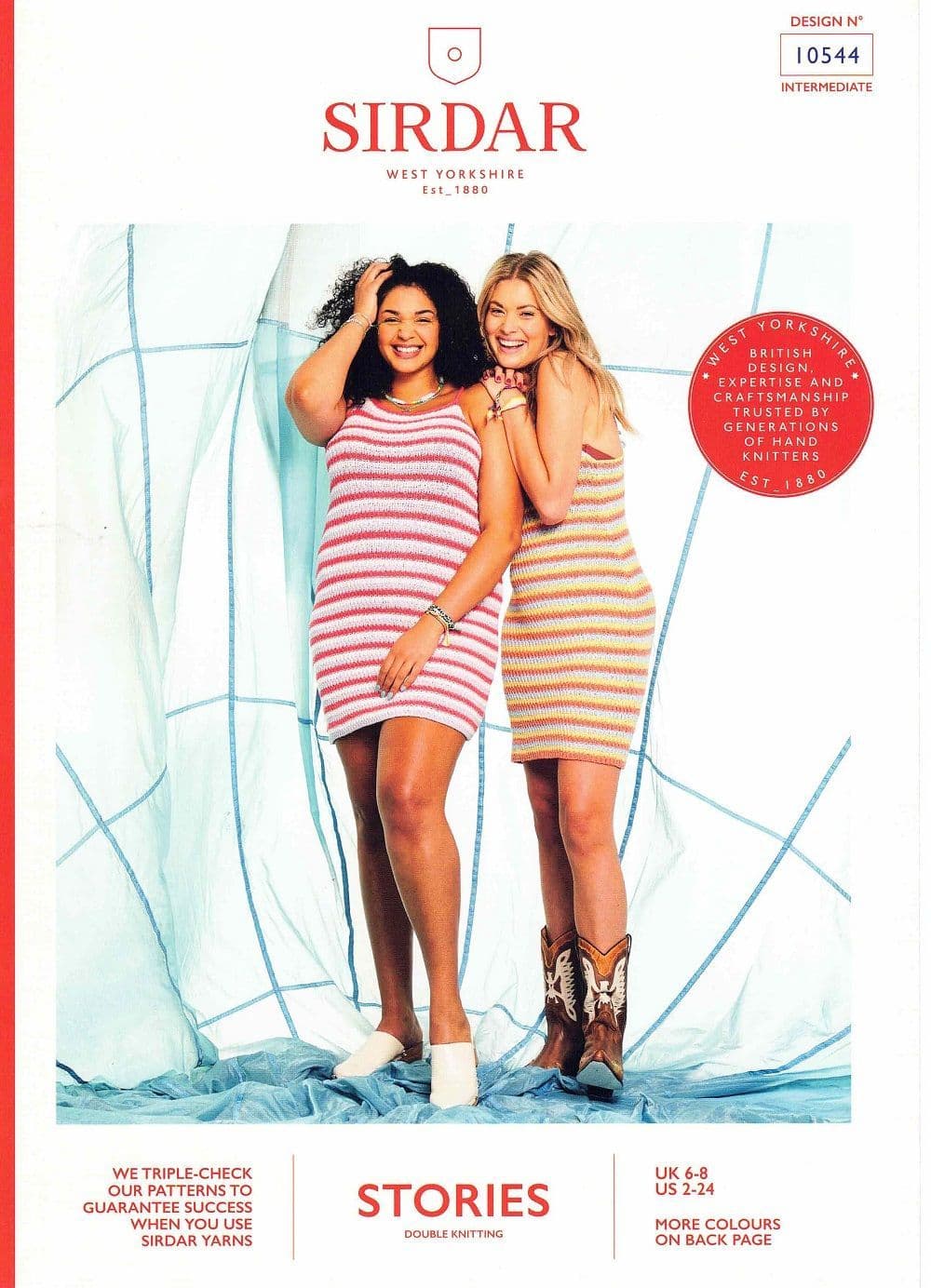 Sirdar Stripe Dress Knitting Pattern in Stories DK 10544P PDF DOWNLOAD