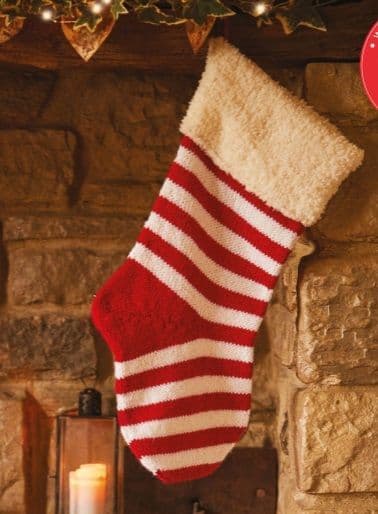 Sirdar Striped Christmas Stocking Knitting Pattern in Country Classic DK 10653P PDF DOWNLOAD