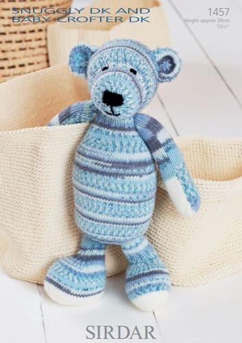 Sirdar Teddy Bear Toy Knitting Pattern in Baby Crofter DK 1457P PDF DOWNLOAD