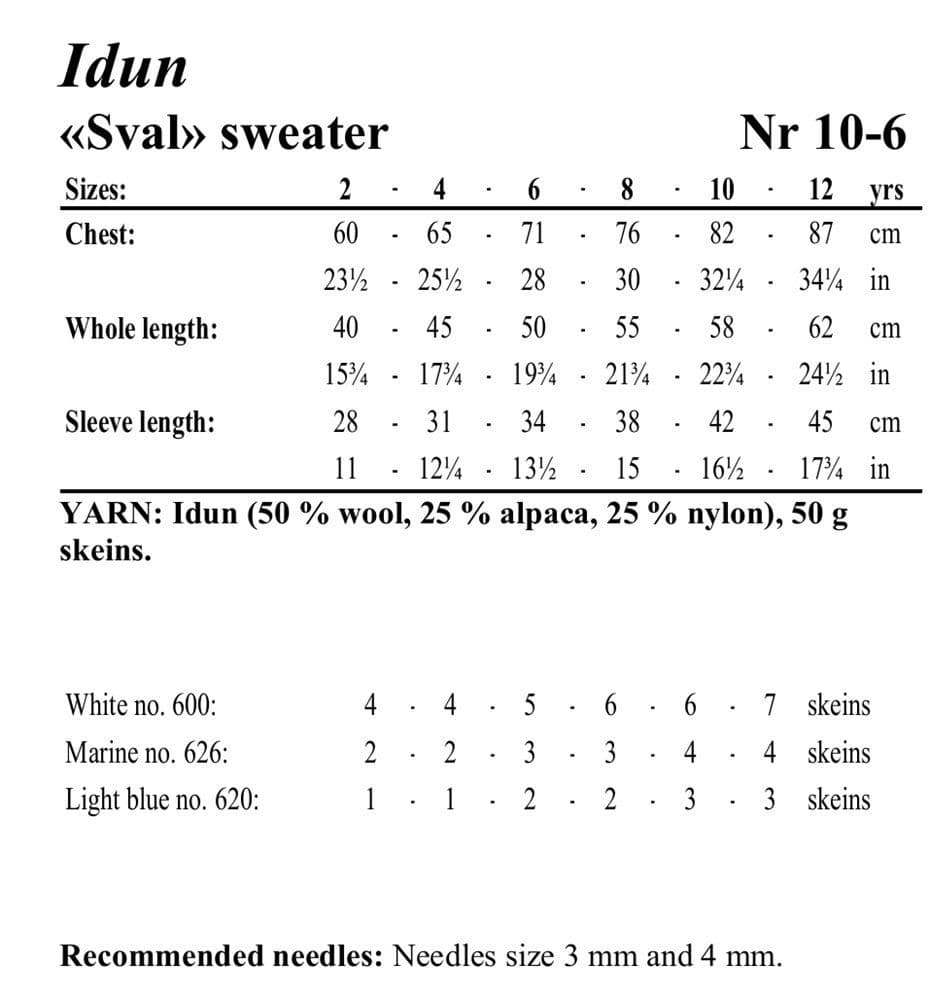 Viking Yarn Boys Sweater Knitting Pattern in Idun 10-6aP PDF DOWNLOAD
