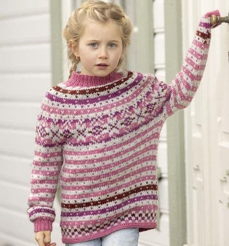 Viking Yarn Girls Sweater Knitting Pattern in Viking Wool 2602-3aP PDF DOWNLOAD