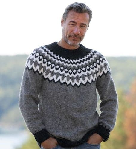 Viking Yarn Mens Sweater Knitting Pattern in Viking Wool 2330-14P PDF DOWNLOAD